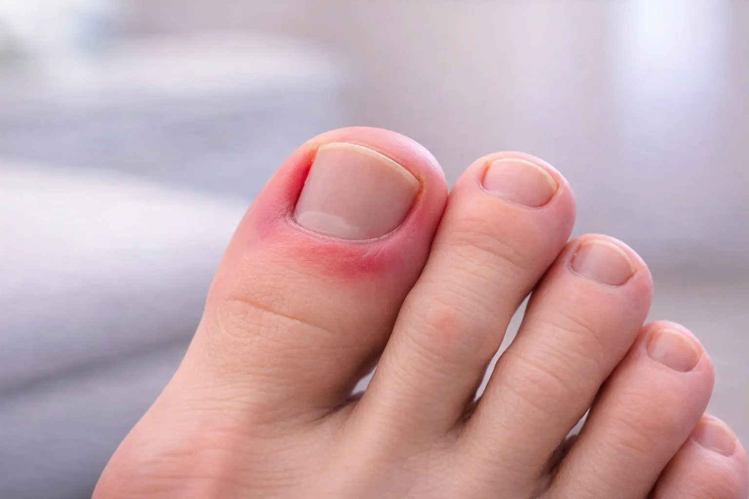 Uña encarnada en dedo gordo del pie